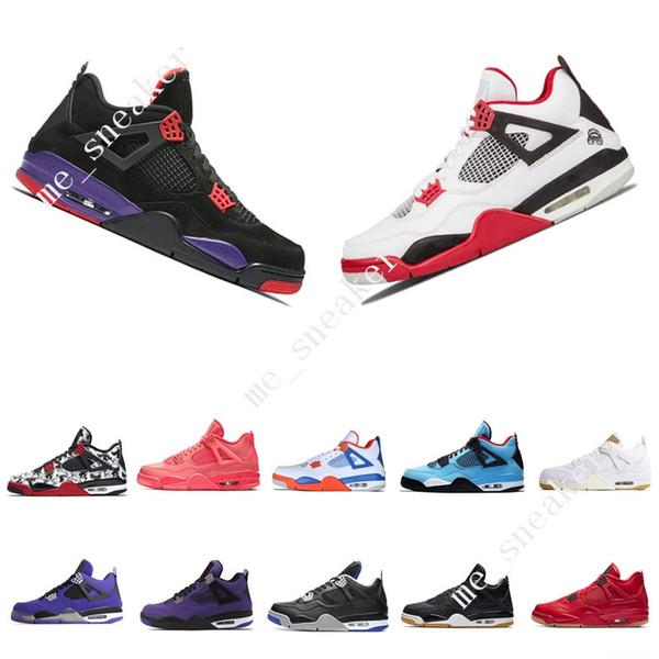New 4 4s Tattoo Singles Day Mens Basketball Shoes Kaws Travis Scotts Raptors Bred White Cement Royalty men sports sneakers designer trainers