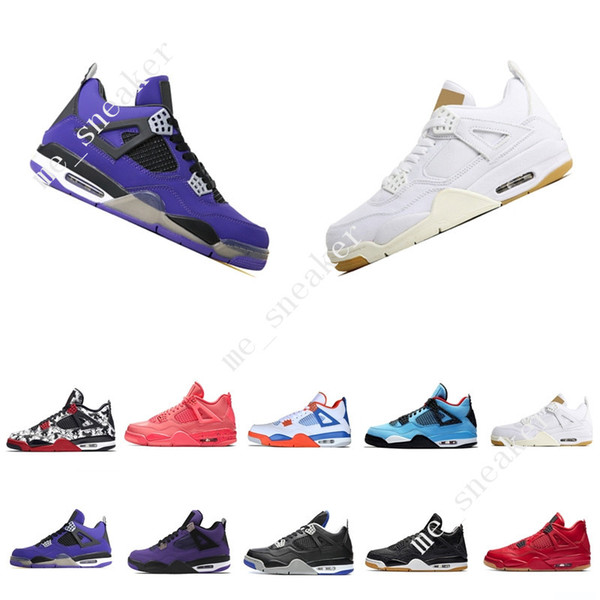 4 Tattoo Singles Day Travis Scotts Cactus Jack Raptors Mens Basketball Shoes 4s White Cement Kaws Bred men sport sneakers designer trainers