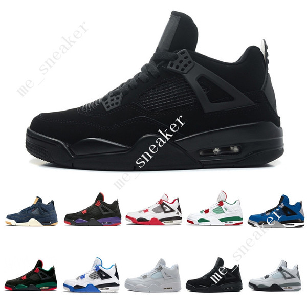 4 Tattoo Singles Day Travis Scotts Raptors Mens Basketball Shoes 4s White Cement Denim Blue Motosports Blue Bred men sport sneakers designer