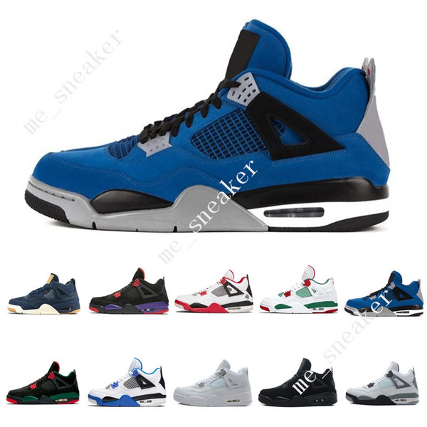2019 New 4 Tattoo Singles Day Travis Scotts Cactus Jack Raptors Mens Basketball Shoes 4s White Cement Kaws Bred men sport sneakers designer