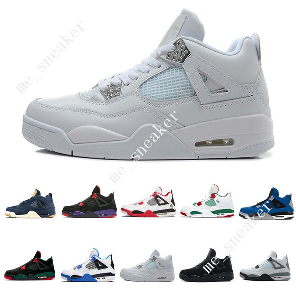 4 Tattoo Singles Day Travis Scotts Raptors Mens Basketball Shoes 4s White Cement Denim Blue Purple Bred men sport sneakers designer trainers