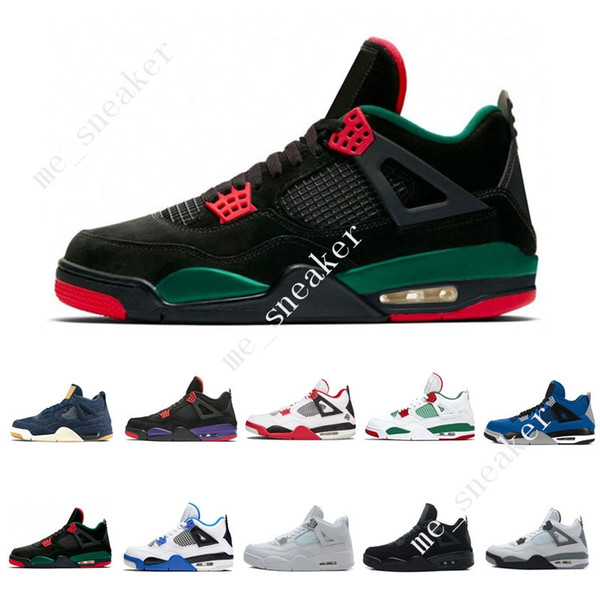 4 4s Travis Scotts Cactus Jack Mens Basketball Shoes Raptors Kaws Denim Eminem Pure Money Royalty Cavs men sports sneakers designer trainers