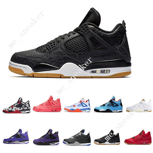 4 Tattoo Singles Day Travis Scotts Cactus Jack Raptors Mens Basketball Shoes 4s White Cement Pure Money men sport sneakers designer trainers
