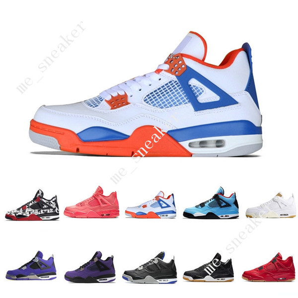 4 Tattoo Singles Day Travis Scotts Cactus Jack Raptors Mens Basketball Shoes 4s White Cement Purple men sports sneakers designer trainers