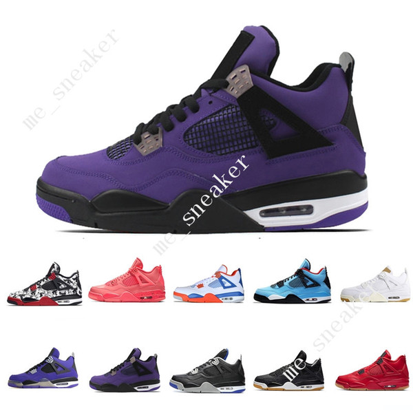 4 4s Tattoo Singles Day Mens Basketball Shoes Travis Scotts Raptors White Cement Cavs Green Glow Kaws men sports sneakers designer trainers