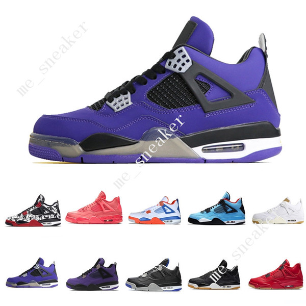 4 Tattoo Singles Day Travis Scotts Raptors Mens Basketball Shoes 4s Whites Cement Denim Blue Royalty men sport sneakers designer trainers