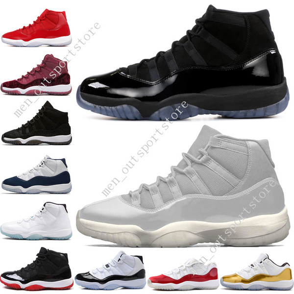 11 11s Cap and Gown Prom Night Mens Basketball Shoes Gym Red Bred PRM Heiress Barons Cool Grey Concord 45 Jam men Sports Sneakers designer