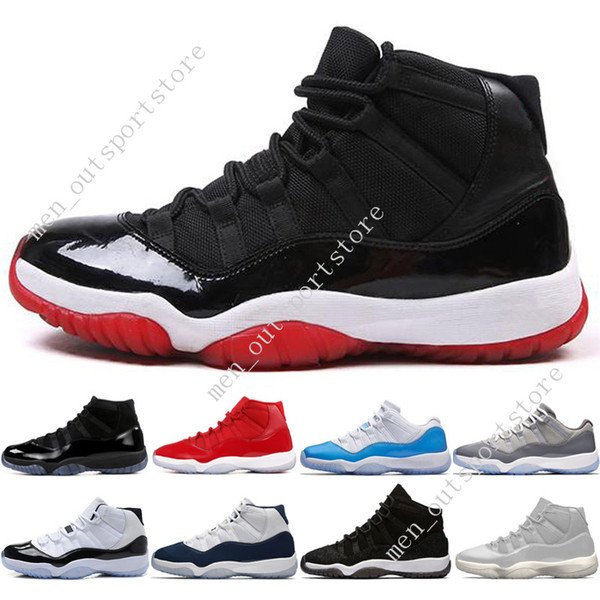 11 11s Cap and Gown Prom Night Men Basketball Shoes Platinum Tint Gym Red Bred PRM Heiress Barons Concord 45 Gamma Blue mens sports sneakers