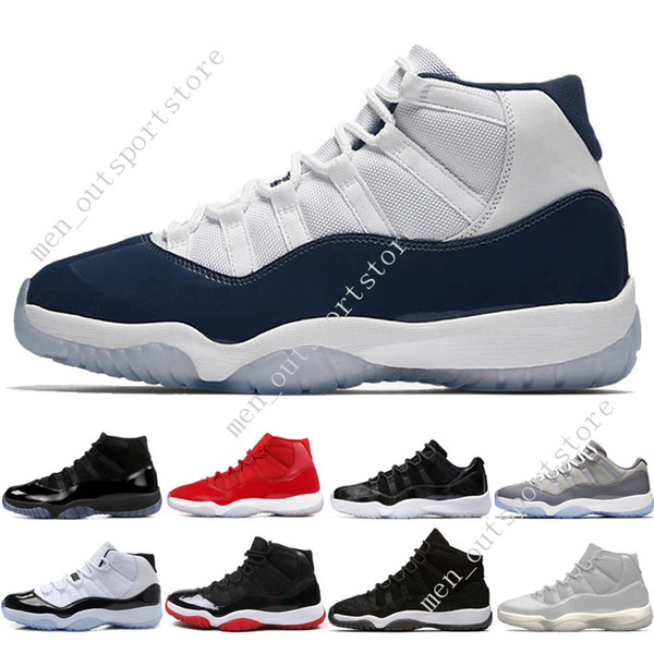 11 11s Cap and Gown Prom Night Men Basketball Shoes Platinum Tint Gym Red Bred PRM Heiress Barons Concord Midnight Navy mens sports sneakers
