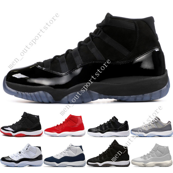 11 11s Cap and Gown Prom Night Men Basketball Shoes Platinum Tint Gym Red Bred PRM Heiress Barons Concord 45 Cool Grey mens sports sneakers