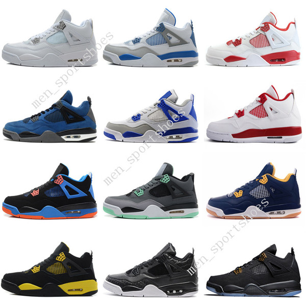 2018 4 4s Mens Basketball Shoes Motosports Blue Fire Red White Cement Pure Money Toro Bravo Bred Cavs Alternate 89 Sports Sneakers trainers