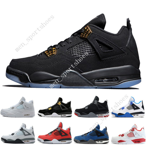 Discount 4 4s Mens Basketball Shoes Motosports Blue Fire Red White Cement Pure Money Toro Bravo Bred Cavs Thunder Sports Sneakers trainers