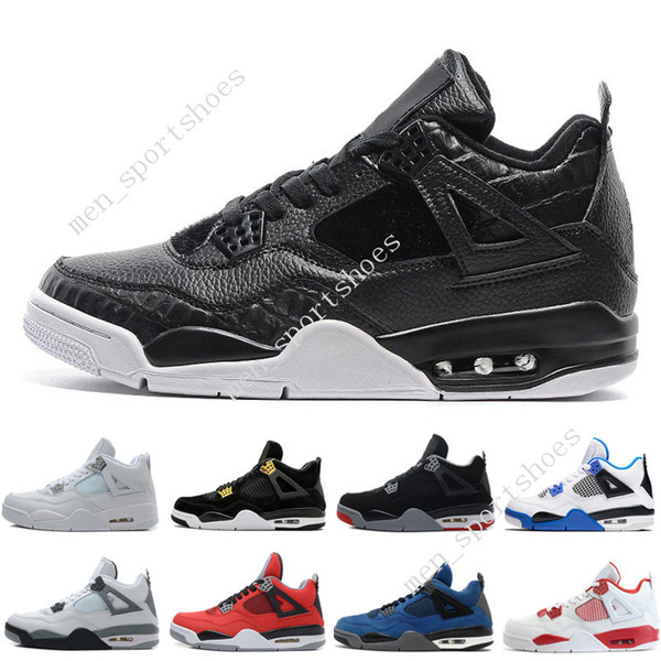 Wholesale 4 4s Mens Basketball Shoes Motosports Blue Fire Red White Cement Pure Money Toro Bravo Bred Cavs Thunder Sports Sneakers trainers