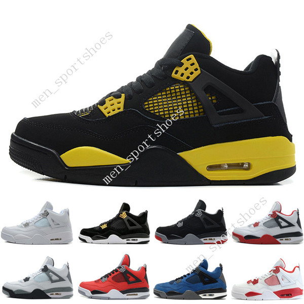 Cheap New 4 4s Mens Basketball Shoes Motosports Blue Fire Red White Cement Pure Money Toro Bravo Bred Cavs Thunder Sports Sneakers trainers