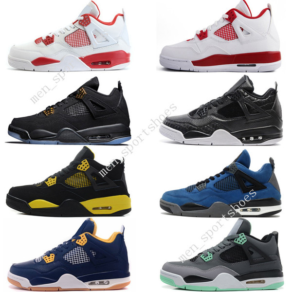 Cheap New 4 4s Men Basketball Shoes Game Royal Thinker Oreo Eminem White Cement Pure Money Toro Bravo Bred Military Blue Cavs Sport Sneakers