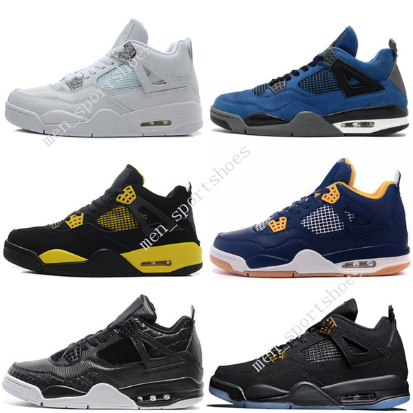2018 New 4 4s Mens Basketball Shoes Motosports Blue Oreo Eminem White Cement Pure Money Toro Bravo Bred Alternate 89 Sport Sneakers designer