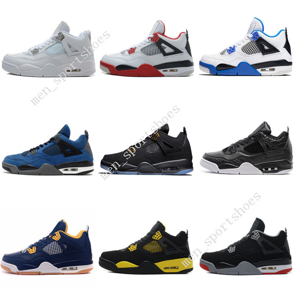 4 4s Men Basketball Shoes Game Royal Thinker Oreo Eminem White Cement Pure Money Toro Bravo Military Blue Green Glow Cavs Sports Sneakers