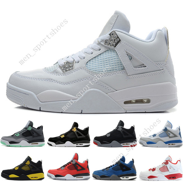 4 4s Mens Basketball Shoes Fire Red White Cement Pure Money Black Cat Bred Oreo Fear Pack Royalty Toro Bravo Cavs Angry bull Sports Sneakers