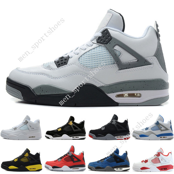 4 4s Mens Basketball Shoes Game Royal Fire Red White Cement Pure Money Black Cat Bred Oreo Fear Pack Royalty Toro Bravo Cavs Sports Sneakers