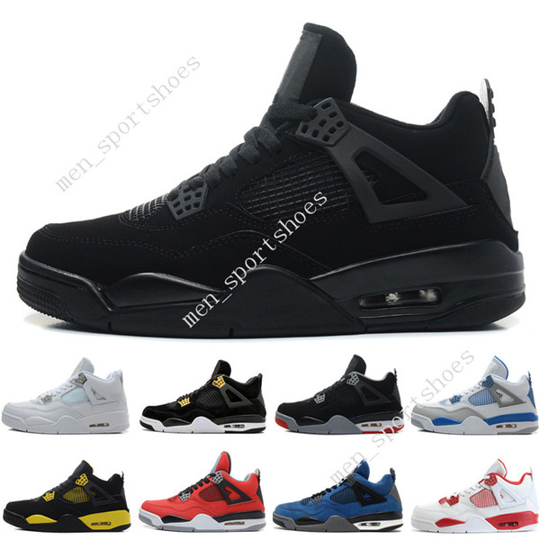 4 4s Mens Basketball Shoes White Cement Pure Money Black Cat Bred Oreo Fear Pack Royalty Toro Bravo Angry bull Military Blue Sports Sneakers