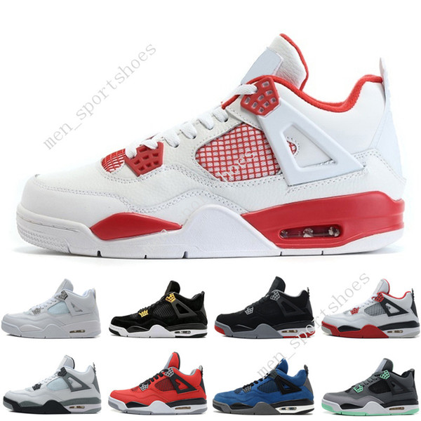 2018 4 4s Mens Basketball Shoes Motosports Blue Fire Red White Cement Pure Money Black Cat Bred Fear Pack Athletic Sports Sneakers trainers