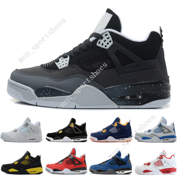 4 4s Mens Basketball Shoes Black Cat Bred Oreo Fear Pack Royalty Toro Bravo Angry bull Military Blue White Alternate 89 Cavs Sports Sneakers