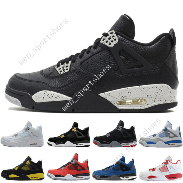 4 4s Mens Basketball Shoes Oreo Fear Pack Royalty Toro Bravo Angry bull Military Blue White Alternate 89 Green Glow Thunder Sports Sneakers
