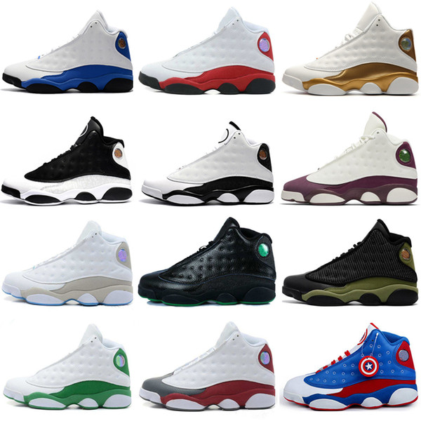 13 mens basketball shoes History of Flight Wolf Grey Black Cat Bred sneakers women Athletic sports trainers running shoes for men designer