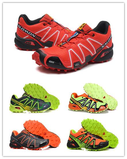 with box hot Solomon Speed Cross 3 CS III Outdoor Male Camo Red Black Sports Shoes mens Speed Cross speed 3 running Climbing shoes zestore