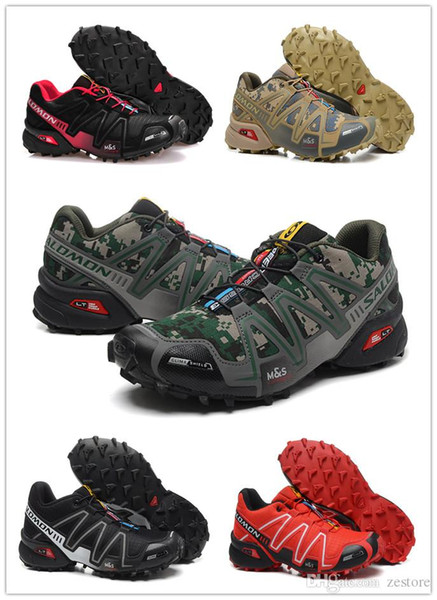 new Solomon Speed Cross 3 CS III Outdoor Male Camo Red Black Sports Shoes Climbing shoes Cross speed 3 running shoes eur 40-46 zestore