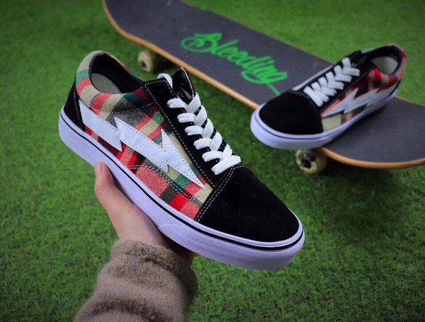 2018 Newest Revenge x Storm Old Skool Green Blue Black Red Yellow Mens Women Canvas Shoes Free Shipping