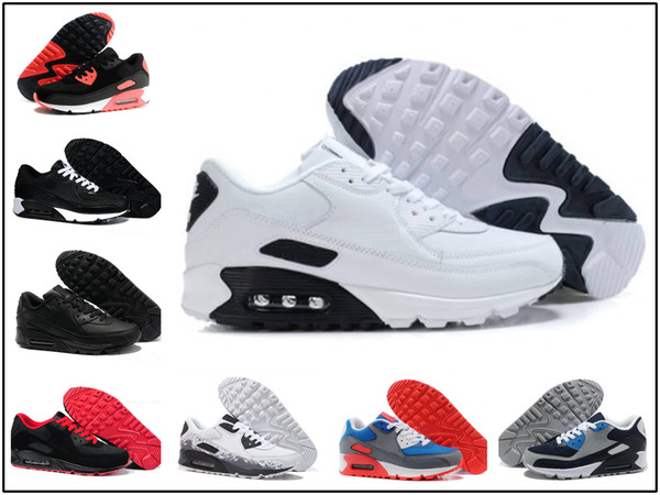 new classic 90 Men and women Running Shoes Black Red White Sports Trainer Cushion Surface Breathable Sports Shoes 36-46
