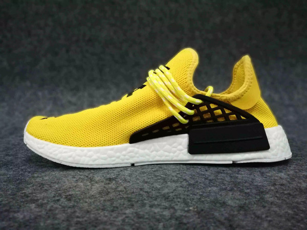 Human race Hu trail x pharrell williams Nerd men running shoes black white cream SOLAR PACK mens trainers for women sports sneaker