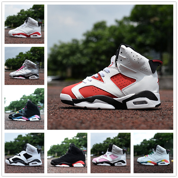 Children Sneakers hot Quality Kids Basketball Shoes 6 6s Boys Girls Kids Outdoor sport sneakers Free Shipping 28-35