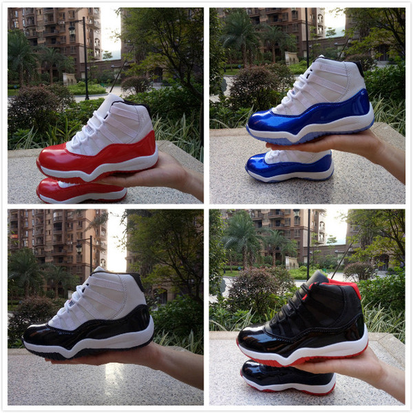 Best 11 Kids Athletic Shoes Gamma Blue Black Bred Concord Space Jam Infrared Georgetown Legend Blue Shoes For Boys Girls