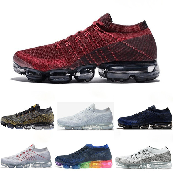 2019 Knit 1.0 2.0 Fly Cushion Running Shoes BHM Team Red Obsidian Black White Oreo Men Women Designer Shoes Sport Sneakers