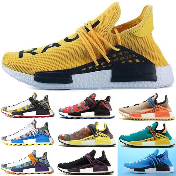 Human Race trail Running Shoes sneaker Cream Core Black nerd white Equality holi Hu trail nobel ink Pale nude trainer new running Sports