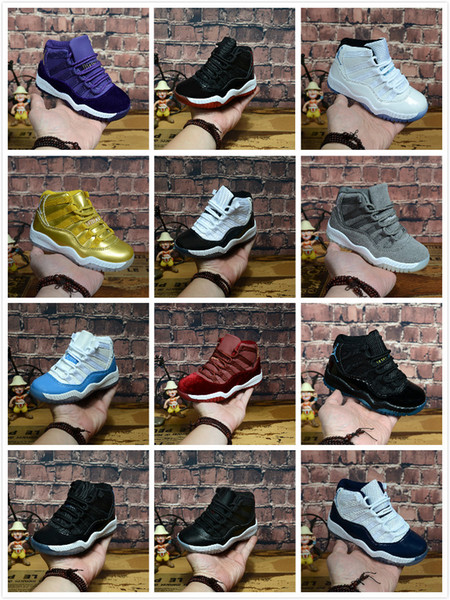 Kids 11 11s Space Jam Bred Concord Gym Red Basketball Shoes Children Boy Girls White Pink Midnight Navy Sneakers Toddlers Birthday Gift