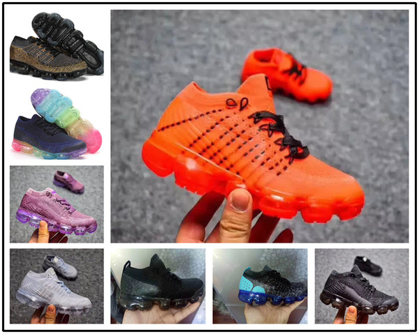 Laceless 2018 NEW Platinum Kids running shoes Grey white Rainbow Infant & Children Sports shoes toddler trainer boy & girl sneaker 28-35