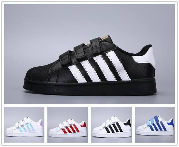 2019 Brand Children Superstar shoes Original Black Gold baby kids Superstars Sneakers Super Star For girls boys Sports kids shoes 24-35