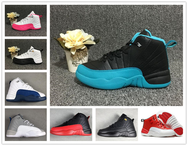 2019 Boys Girls 12 12s Gym Red Hyper Violet Purple Kids Basketball Shoes Childrens Pink White Blue Dark Grey Toddlers Birthday Gift