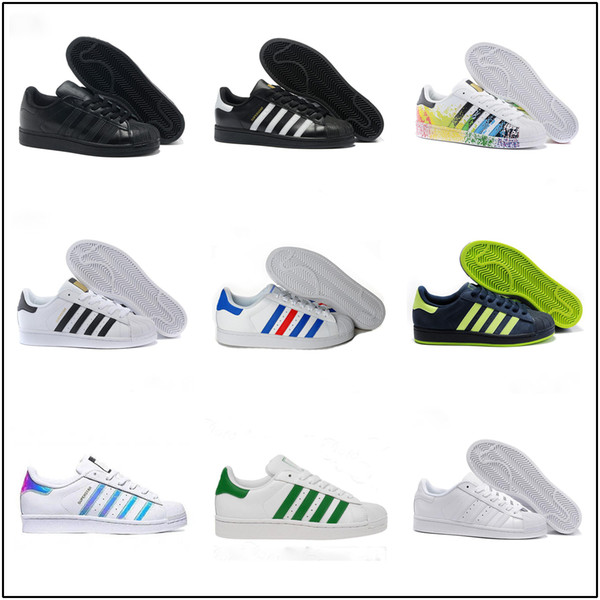 2019 Originals Superstar White Hologram Iridescent Junior Superstars 80s Pride Sneakers Super Star Women Men Sport Running Shoes 36-45