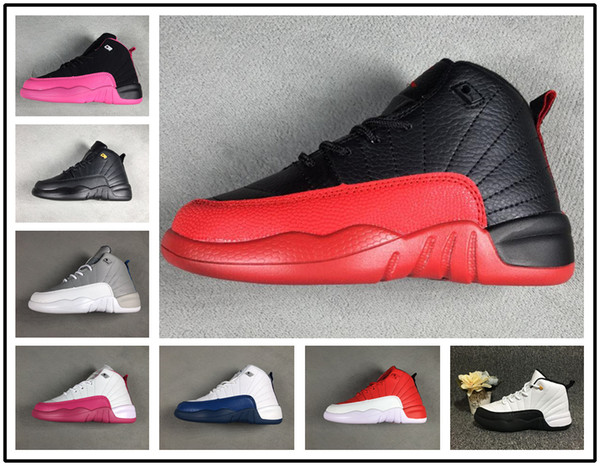 Boys Girls 12 12s Gym Red Hyper Violet Purple Kids Basketball Shoes Childrens Pink White Blue Dark Grey Toddlers Birthday Gift