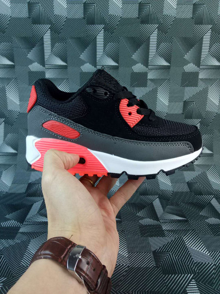 Children Youth Sneakers Shoes Classic 90 Boys and Girls Running Shoes Sports Trainer Cushion Kids 90 Breathable Sports Shoes 28-35