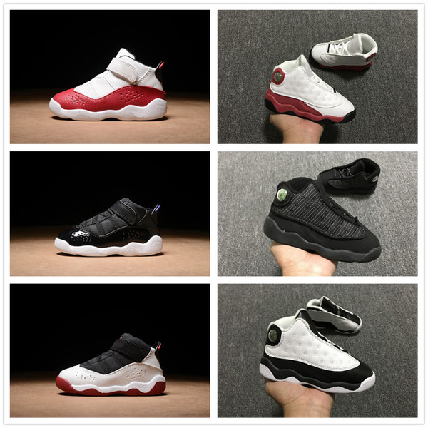 Discount Kids 6 13 rings baby Basketball Shoes unc gold black red kid 6s 13s toddler Boys Sneakers Children Sports low trainers