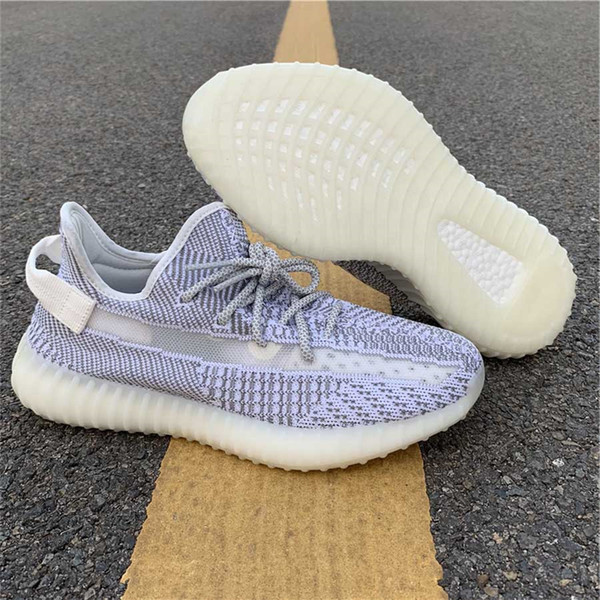 2019 Authentic 350 V2 Static Kanye West Man Women Outdoor Shoes Butter Sesame Zebra Semi Frozen Yellow EF2905 Outdoor Sneakers With Box