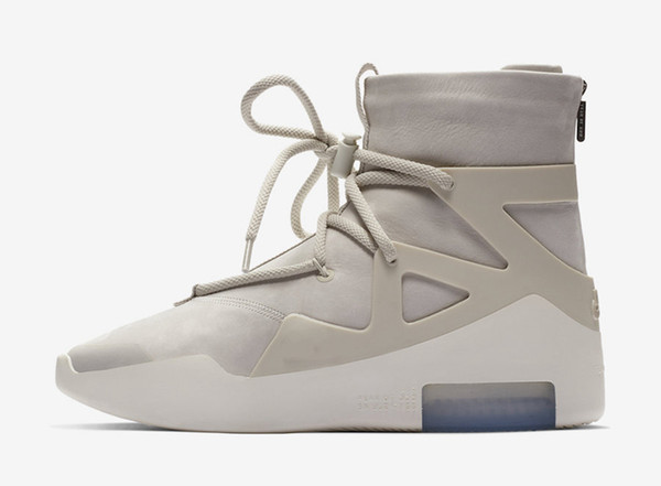 2018 Authentic Air Fear of God 1 Boots Light Bone Grey Black Zoom 1S Men Basketball Shoes AR4237-001 AR4237-002 Outdoor Sneakers With Box