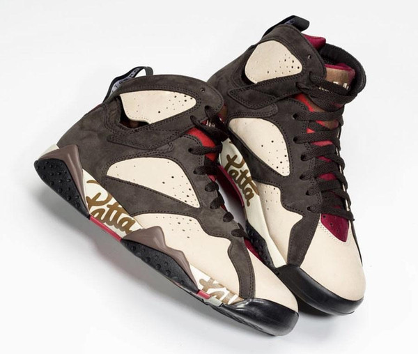 2019 Authentic Patta x 7 OG SP Mens Basketball Shoes 7S Icicle Sequoia-River Rock-Light Crimson 38jordan Mans Sports Sneakers AT3375-200