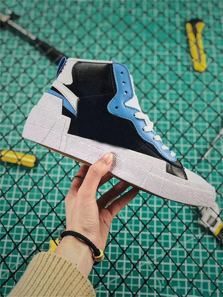 2019 Hottest Authentic Blazer Mid High Sacai White Black Legend Blue With The Dunk Snow Beach LD Waffle MultiBV0072-001 Outdoor Shoes