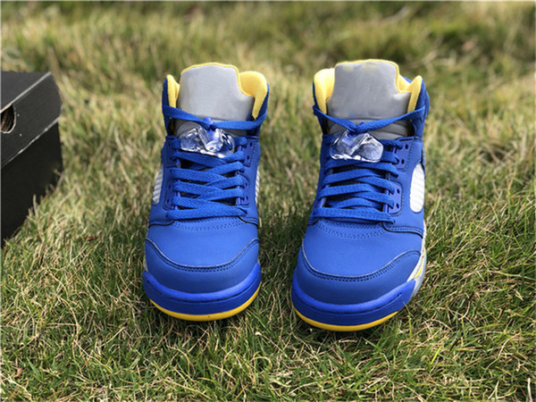 2019 New Authentic 5 V JSP Laney Men Woman Basketball Shoes VARSITY ROYAL Blue Suede Sports CD2720-700 3M Reflective Sneakers Size 5-13